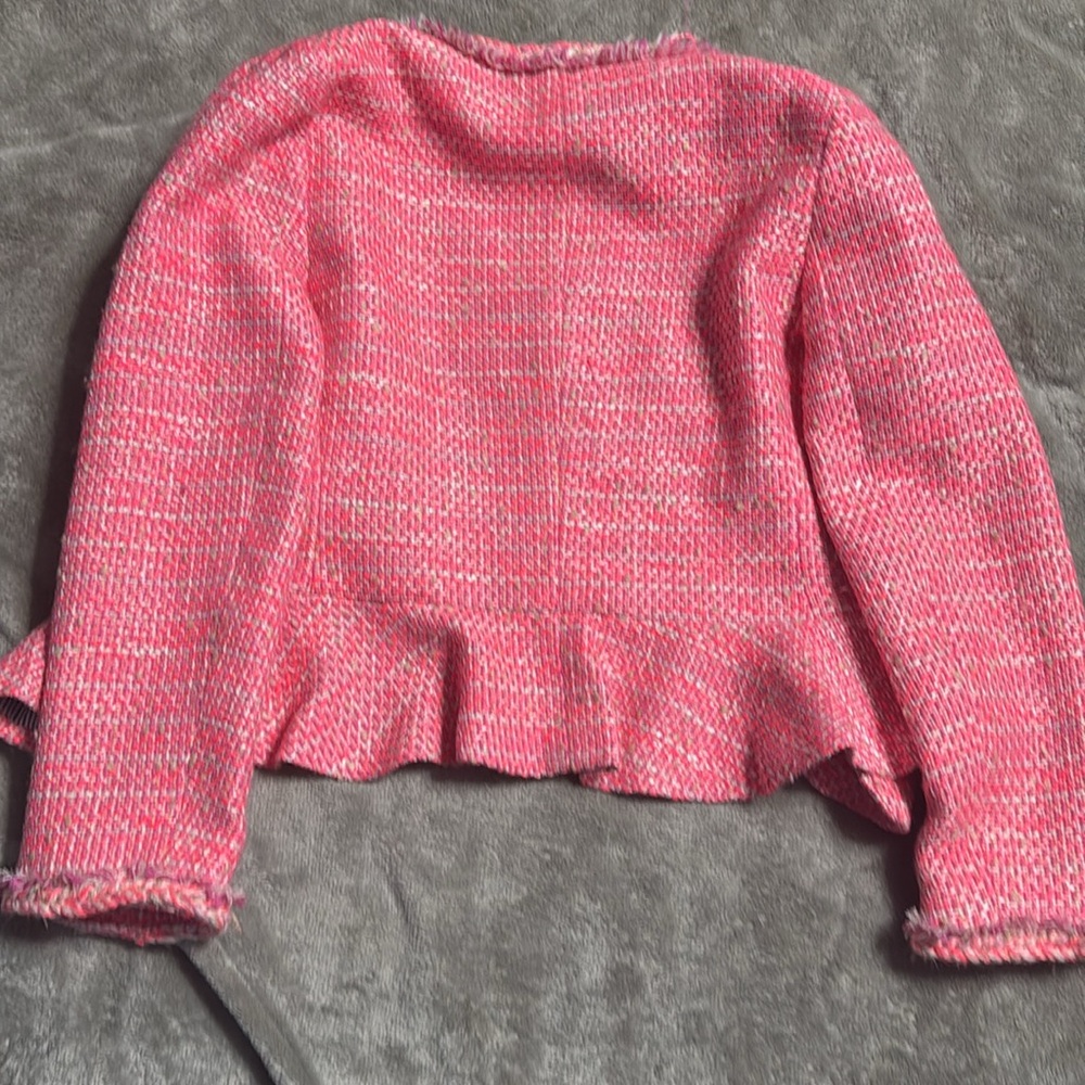 J.Crew Peplum Lady Jacket In Neon Fuchsia Pink Tweed View 4